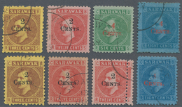 Malaiische Staaten - Sarawak: 1899, Sir Charles Brooke Set Of Four Surcharged 2c. Or 4c. And Additio - Sonstige & Ohne Zuordnung