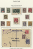 Malaiische Staaten - Sarawak: 1917/1931, 12 C Ultramarine Registered Pse (formate G), Uprated With 4 - Sonstige & Ohne Zuordnung