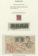 Malaiische Staaten - Sarawak: 1918/1920, 2 X 2 C Green (SG 37), Tied By Cds PAQUEBOT / SINGAPORE, 25 - Other & Unclassified