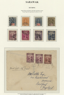 Malaiische Staaten - Sarawak: 1929/1938, 2 X 1 C Purple And 8 C Red-brown (SG 106, 112), Mixed Frank - Other & Unclassified