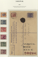Malaiische Staaten - Sarawak: 1930/1941, 15 C Ultramarine Registered Pse (formate H), Uprated With 5 - Other & Unclassified