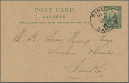 Malaiische Staaten - Sarawak: 1931 Postal Stationery Card 2c. Green Used From Sibu To Sarikei And Ca - Other & Unclassified