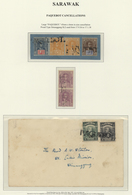 Malaiische Staaten - Sarawak: 1936/1938, 2 C Green And 3 C Black (SG 107, 108), Tied By Single Line - Other & Unclassified