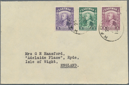 Malaiische Staaten - Sarawak: 1936, KAPIT: Sir Charles Vyner Brooke 1c. Purple, 2c. Green And 5c. Vi - Autres & Non Classés