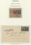 Malaiische Staaten - Sarawak: 1936/1937, 2 C Green And 3 C Black (SG 107, 108), Mixed Franking On Co - Sonstige & Ohne Zuordnung