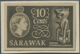 Malaiische Staaten - Sarawak: 1955 (ca.), QEII Definitive Issue 10c. 'Kenyah Ceremonial Carving' Bla - Sonstige & Ohne Zuordnung