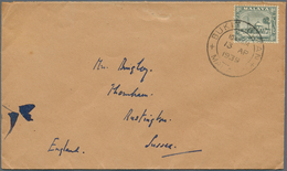 Malaiische Staaten - Selangor: 1939, BUKIT ROTAN: Mosque 8c. Grey Single Use On Cover With Fine Doub - Selangor