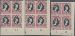 Malaiische Staaten - Selangor: 1953, Coronation 10c. Black/reddish Purple, Group Of Three Different - Selangor