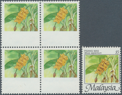 Malaysia: 1986, Fruits $5 'Banana' (Musa Sapientum) With BLACK OMITTED And Shifted Perforation To To - Malaysia (1964-...)