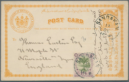 Nordborneo: 1896, Stationery Card 1c. Yellow-brown Uprated By 3c. Olive-green/dull Violet, Used From - Nordborneo (...-1963)