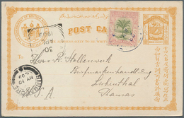 Nordborneo: 1909, 3c. Green/rosy Mauve Uprating A Stationery Card 1c. Ochre, Dated "Darvel Bay 28.IV - Bornéo Du Nord (...-1963)