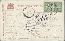 Nordborneo: 1911, INCOMING MAIL: Netherlands, 2 X 2 1/2 C Green Numerals, Multiple Franking On Pictu - Nordborneo (...-1963)