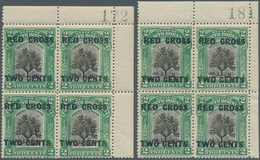 Nordborneo: 1918, Travellers Tree 2c. Green/black With Opt. ‚RED CROSS / TWO CENTS‘ (14 Mm Apart) In - Nordborneo (...-1963)