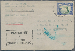 Nordborneo: 1941 (Jan.), Pictorial Definitive 12c. 'Murut With Blowpipe' Single Use On Cover With In - Nordborneo (...-1963)