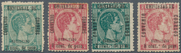 Philippinen: 1879, UPU Overprints, Both Types, Four Values Complete In Normal Perforation, Unused. S - Philippinen