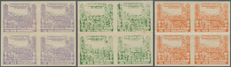 Philippinen: 1942, Semi-Postals, Three Values Complete Each As Imperforate Proof Block Of Four On Un - Philippinen