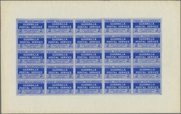 Philippinen: 1943, 2c. Blue "Free Philippines Guerrilla Postal Service", Complete Sheet Of 25 Stamps - Philippinen