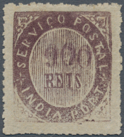 Portugiesisch-Indien: 1873, Type IA, 900 R. Dark Violet, Double Impression Of Value, Unused No Gum, - Portuguese India