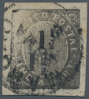 Portugiesisch-Indien: 1883, Local Currency Type IIID, 1 1/2 R. On Black, Double Impression Of Value, - Portuguese India