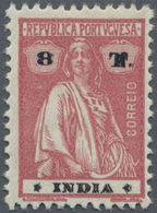 Portugiesisch-Indien: 1913/1925, 8 T, Mint Hinged, With Double Overprint. ÷ 1913/1925, 8 T Schnitter - Inde Portugaise