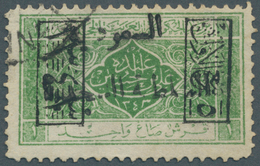 Saudi-Arabien - Nedschd: 1925, 1 Pia. Yellow Green W. Medina Postmaster Ovpt., Two Line Handstamp Pl - Saudi-Arabien