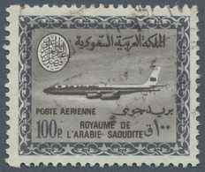 Saudi-Arabien: 1966/72, Boeing B720 Airmail 100 Pia, Used, Unissued Stamp. Not In Michel Or Scott (S - Saudi-Arabien