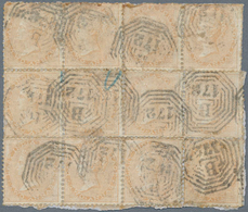 Singapur: 1856-65 Indian QV 2a. Yellow-buff Times 12 (single, Pairs, Strips Of Three And Four) On Sm - Singapore (...-1959)