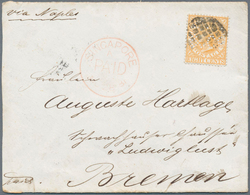 Singapur: 1881 Cover From Singapore To Bremen, Germany 'via Naples' Franked By 1867 8c. Orange With - Singapore (...-1959)