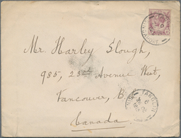 Singapur: 1915, TANGLIN: Straits Settlements KGV 4c. Violet Single Use On Cover With Double-circle ' - Singapur (...-1959)