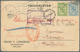 Singapur: 1928 "DEAD LETTER OFFICE SINGAPORE/16 MAY 28" Double Oval Datestamp In Red On Postcard Fro - Singapur (...-1959)