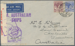 Singapur: 1940, Two Airmail Letters Snet Via Britsh Filed Post Office - S.P. 501, Which Was Located - Singapur (...-1959)