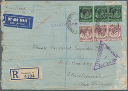 Singapur: 1940, 15 NOV, SINGAPORE To NEW ZEALAND, Registered Airmail Letter Flown With QUANTAS To Sy - Singapur (...-1959)