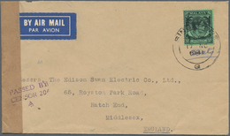 Singapur: 1941, 17 NOV, Airmail Letter With Single Franking Of 50 C."Wartime Inclusive Airmail Rate" - Singapour (...-1959)