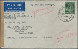 Singapur: 1941, 20 SEP, Airmail Letter With Single Franking Of 50 C."Wartime Inclusive Airmail Rate" - Singapour (...-1959)