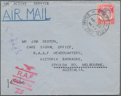 Singapur: 1941, FORCES MAIL: On Active Service Airmail Cover Bearing Straits Settlements KGVI 25c. P - Singapour (...-1959)