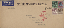 Singapur: 1941, 5 Jan, Military Airmail Franked With $ 1.65 For A Weight Of 3/2 Oz. Red R.A.F CEBSOR - Singapour (...-1959)