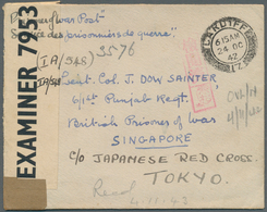 Singapur: 1942. Prisoner Of War Mail Envelope Written From Cardiff With 'Opened By Examiner/7953' Ce - Singapour (...-1959)