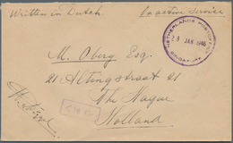 Singapur: 1946 (28.1.), On Active Service Cover 'Written In Dutch' Sent With Violet 'NETHERLANDS POS - Singapour (...-1959)