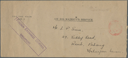 Singapur: 1946 (29.5.), On His Majesty's Service (OHMS) Cover With Red 'OFFICIAL PAID SINGAPORE' Cds - Singapour (...-1959)