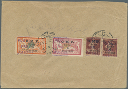 Syrien: 1921, Air Mail Violet Handstamped Issue "POSTE PAR AVION" 10pia./2 Fr. Orange-red Blue, 5pia - Syrien