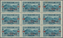 Syrien: 1928, Kalat Yamour 2.50pia. Greenish Blue With INVERTED Opt. Of New Denomination '7.50pia.' - Syrie