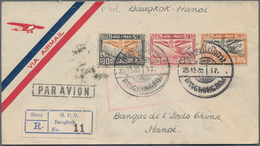 Thailand: 1930, 10 C, 15 C And 50 C Garuda, Mixed Franking On Registered "good Will" Flight Cover Fr - Thaïlande