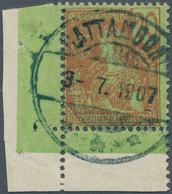 Thailand - Stempel: SIAMESE POST OFFICES IN CAMBODIA 1907. Indo-China SG 36, 20c Green/red (bottom L - Thailand