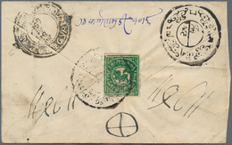 Tibet: 1912, 1/6 T. Deep Bluish Green Tied All Native Dater (probably Phari) To Reverse Of Small Cov - Sonstige - Asien