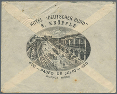 Thematik: Eisenbahn / Railway: 1903, Argentina: 5 Ct Red Postal Stationery Envelope, On Reverse Priv - Eisenbahnen