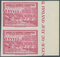 Thematik: Olympische Spiele / Olympic Games: 1940 Rote Vignette "American Olympic Committee Helsinki - Other & Unclassified