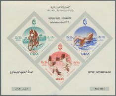 Thematik: Olympische Spiele / Olympic Games: 1960, Libanon, Olympic Games Rome, Souvenir Sheet Doubl - Sonstige & Ohne Zuordnung