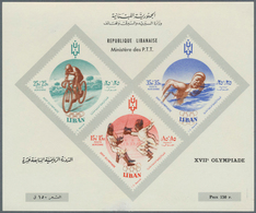 Thematik: Olympische Spiele / Olympic Games: 1960, Libanon, Olympic Games Rome, Souvenir Sheet Doubl - Other & Unclassified