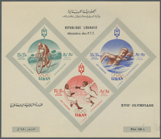 Thematik: Olympische Spiele / Olympic Games: 1961, Libanon,Olympics Rome 1960, Souvenir Sheet With D - Sonstige & Ohne Zuordnung