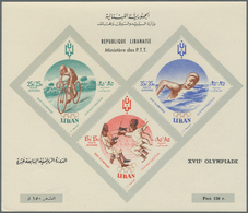 Thematik: Olympische Spiele / Olympic Games: 1961, Libanon, Olympics Rome 1960, Souvenir Sheet With - Autres & Non Classés